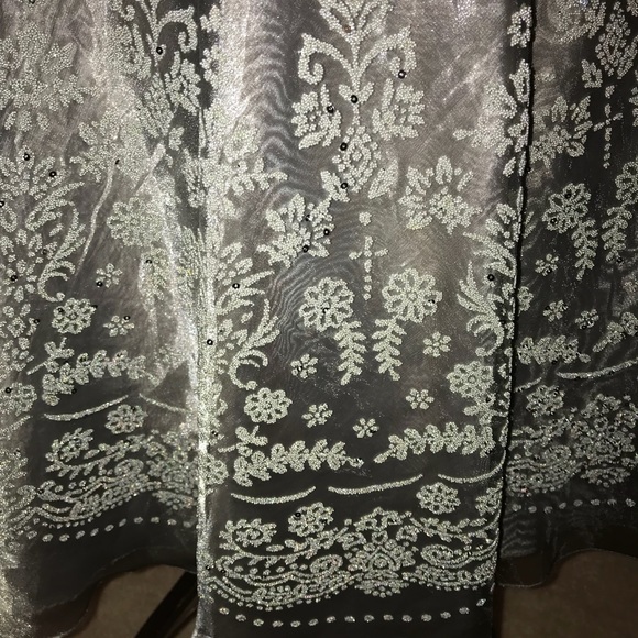 Silver beaded skirt by Cachet - Picture 3 of 4